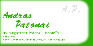 andras patonai business card